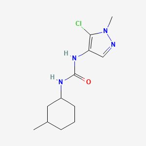 molecular formula C12H19ClN4O B6983675 1-(5-Chloro-1-methylpyrazol-4-yl)-3-(3-methylcyclohexyl)urea 