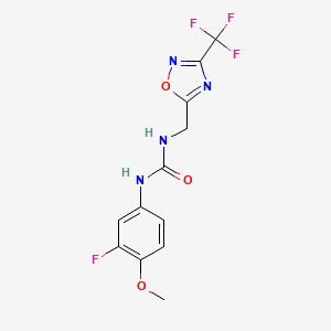 1-(3-Fluoro-4-methoxyphenyl)-3-[[3-(trifluoromethyl)-1,2,4-oxadiazol-5-yl]methyl]urea