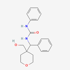 molecular formula C20H24N2O3 B6983721 1-[[4-(Hydroxymethyl)oxan-4-yl]-phenylmethyl]-3-phenylurea 