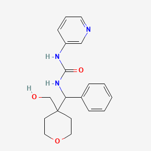 molecular formula C19H23N3O3 B6983725 1-[[4-(Hydroxymethyl)oxan-4-yl]-phenylmethyl]-3-pyridin-3-ylurea 