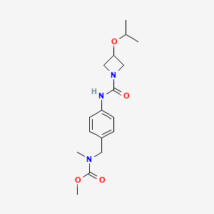 molecular formula C17H25N3O4 B6983732 methyl N-methyl-N-[[4-[(3-propan-2-yloxyazetidine-1-carbonyl)amino]phenyl]methyl]carbamate 