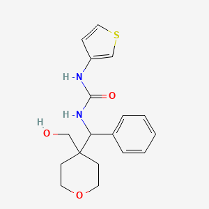 1-[[4-(Hydroxymethyl)oxan-4-yl]-phenylmethyl]-3-thiophen-3-ylurea