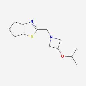 molecular formula C13H20N2OS B6983757 2-[(3-propan-2-yloxyazetidin-1-yl)methyl]-5,6-dihydro-4H-cyclopenta[d][1,3]thiazole 