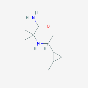 molecular formula C11H20N2O B6983772 1-[1-(2-Methylcyclopropyl)propylamino]cyclopropane-1-carboxamide 