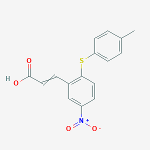 molecular formula C16H13NO4S B069841 3-[2-[(4-Methylphenyl)thio]-5-nitrophenyl]acrylic acid CAS No. 175278-45-2