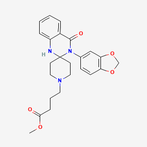 molecular formula C24H27N3O5 B6984167 methyl 4-[3-(1,3-benzodioxol-5-yl)-4-oxospiro[1H-quinazoline-2,4'-piperidine]-1'-yl]butanoate 