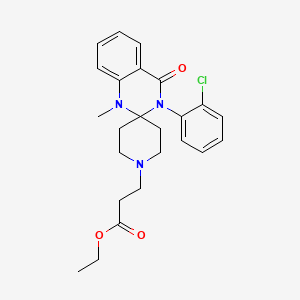 molecular formula C24H28ClN3O3 B6984189 Ethyl 3-[3'-(2-chlorophenyl)-1'-methyl-4'-oxospiro[piperidine-4,2'-quinazoline]-1-yl]propanoate 