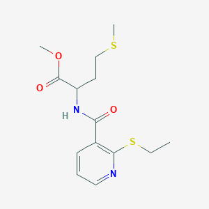 molecular formula C14H20N2O3S2 B069843 Methyl 2-([[2-(ethylthio)-3-pyridyl]carbonyl]amino)-4-(methylthio)butanoate CAS No. 175201-65-7