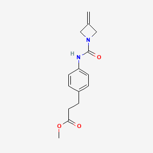 molecular formula C15H18N2O3 B6984341 Methyl 3-[4-[(3-methylideneazetidine-1-carbonyl)amino]phenyl]propanoate 