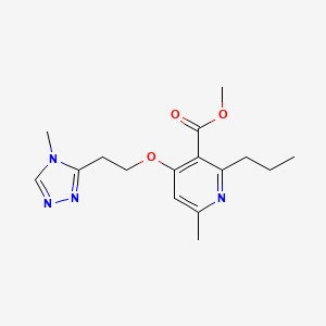 molecular formula C16H22N4O3 B6984612 Methyl 6-methyl-4-[2-(4-methyl-1,2,4-triazol-3-yl)ethoxy]-2-propylpyridine-3-carboxylate 