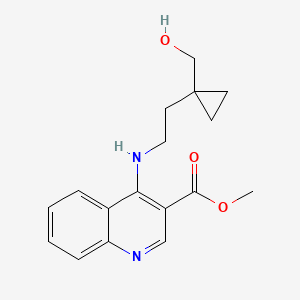 molecular formula C17H20N2O3 B6985199 Methyl 4-[2-[1-(hydroxymethyl)cyclopropyl]ethylamino]quinoline-3-carboxylate 