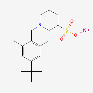 molecular formula C18H28KNO3S B6985245 Potassium;1-[(4-tert-butyl-2,6-dimethylphenyl)methyl]piperidine-3-sulfonate 