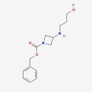 molecular formula C14H20N2O3 B6985573 Benzyl 3-(3-hydroxypropylamino)azetidine-1-carboxylate 