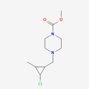 molecular formula C11H19ClN2O2 B6985778 Methyl 4-[(2-chloro-3-methylcyclopropyl)methyl]piperazine-1-carboxylate 