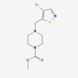 molecular formula C10H14BrN3O2S B6985844 Methyl 4-[(4-bromo-1,2-thiazol-5-yl)methyl]piperazine-1-carboxylate 