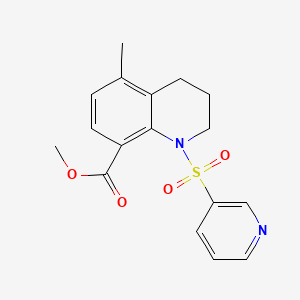 molecular formula C17H18N2O4S B6985883 methyl 5-methyl-1-pyridin-3-ylsulfonyl-3,4-dihydro-2H-quinoline-8-carboxylate 