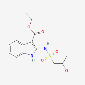 molecular formula C15H20N2O5S B6985902 ethyl 2-(2-methoxypropylsulfonylamino)-1H-indole-3-carboxylate 