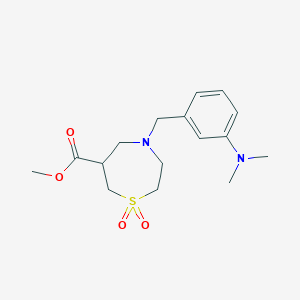 molecular formula C16H24N2O4S B6986622 Methyl 4-[[3-(dimethylamino)phenyl]methyl]-1,1-dioxo-1,4-thiazepane-6-carboxylate 