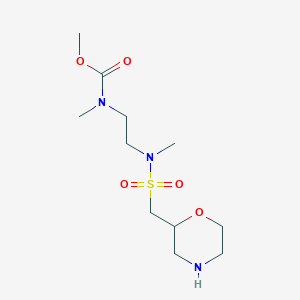 molecular formula C11H23N3O5S B6987329 methyl N-methyl-N-[2-[methyl(morpholin-2-ylmethylsulfonyl)amino]ethyl]carbamate 