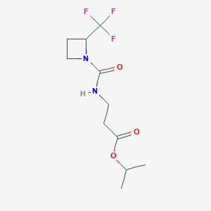 molecular formula C11H17F3N2O3 B6987722 Propan-2-yl 3-[[2-(trifluoromethyl)azetidine-1-carbonyl]amino]propanoate 