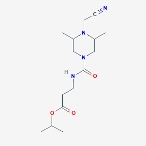 molecular formula C15H26N4O3 B6987800 Propan-2-yl 3-[[4-(cyanomethyl)-3,5-dimethylpiperazine-1-carbonyl]amino]propanoate 