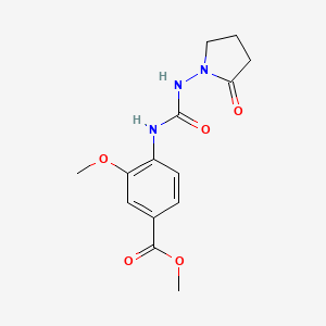 molecular formula C14H17N3O5 B6987975 Methyl 3-methoxy-4-[(2-oxopyrrolidin-1-yl)carbamoylamino]benzoate 