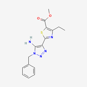 molecular formula C16H17N5O2S B6988132 Methyl 2-(5-amino-1-benzyltriazol-4-yl)-4-ethyl-1,3-thiazole-5-carboxylate 