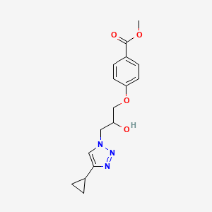 molecular formula C16H19N3O4 B6988647 Methyl 4-[3-(4-cyclopropyltriazol-1-yl)-2-hydroxypropoxy]benzoate 