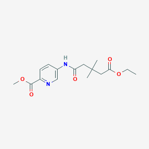 molecular formula C16H22N2O5 B6988723 Methyl 5-[(5-ethoxy-3,3-dimethyl-5-oxopentanoyl)amino]pyridine-2-carboxylate 