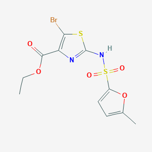 molecular formula C11H11BrN2O5S2 B6988856 Ethyl 5-bromo-2-[(5-methylfuran-2-yl)sulfonylamino]-1,3-thiazole-4-carboxylate 