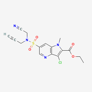 molecular formula C16H15ClN4O4S B6988870 Ethyl 3-chloro-6-[cyanomethyl(prop-2-ynyl)sulfamoyl]-1-methylpyrrolo[3,2-b]pyridine-2-carboxylate 