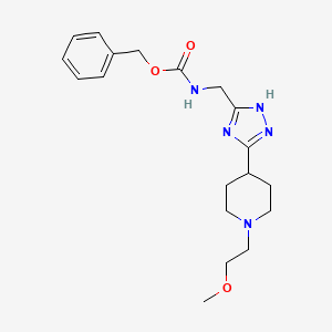 molecular formula C19H27N5O3 B6989585 benzyl N-[[3-[1-(2-methoxyethyl)piperidin-4-yl]-1H-1,2,4-triazol-5-yl]methyl]carbamate 