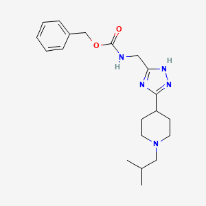 molecular formula C20H29N5O2 B6989586 benzyl N-[[3-[1-(2-methylpropyl)piperidin-4-yl]-1H-1,2,4-triazol-5-yl]methyl]carbamate 