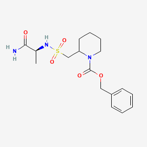 molecular formula C17H25N3O5S B6989638 benzyl 2-[[(2S)-1-amino-1-oxopropan-2-yl]sulfamoylmethyl]piperidine-1-carboxylate 