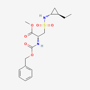 molecular formula C17H24N2O6S B6989639 methyl (2R)-3-[[(1R,2R)-2-ethylcyclopropyl]sulfamoyl]-2-(phenylmethoxycarbonylamino)propanoate 