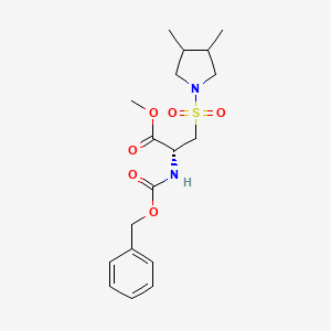 molecular formula C18H26N2O6S B6989644 methyl (2R)-3-(3,4-dimethylpyrrolidin-1-yl)sulfonyl-2-(phenylmethoxycarbonylamino)propanoate 