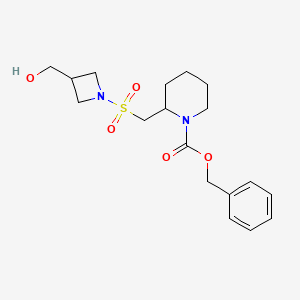 molecular formula C18H26N2O5S B6989655 Benzyl 2-[[3-(hydroxymethyl)azetidin-1-yl]sulfonylmethyl]piperidine-1-carboxylate 