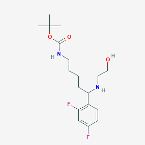 tert-butyl N-[5-(2,4-difluorophenyl)-5-(2-hydroxyethylamino)pentyl]carbamate