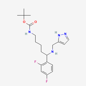 tert-butyl N-[5-(2,4-difluorophenyl)-5-(1H-pyrazol-5-ylmethylamino)pentyl]carbamate