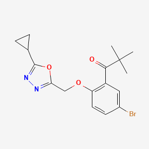 1-[5-Bromo-2-[(5-cyclopropyl-1,3,4-oxadiazol-2-yl)methoxy]phenyl]-2,2-dimethylpropan-1-one