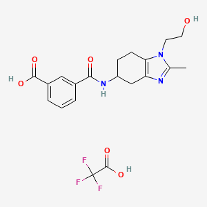 3-[[1-(2-Hydroxyethyl)-2-methyl-4,5,6,7-tetrahydrobenzimidazol-5-yl]carbamoyl]benzoic acid;2,2,2-trifluoroacetic acid