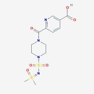 6-[4-[[Dimethyl(oxo)-lambda6-sulfanylidene]amino]sulfonylpiperazine-1-carbonyl]pyridine-3-carboxylic acid