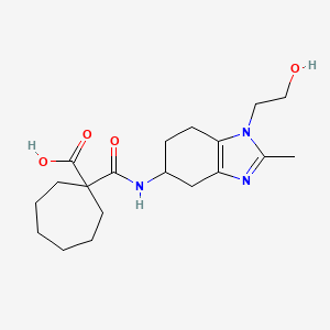 1-[[1-(2-Hydroxyethyl)-2-methyl-4,5,6,7-tetrahydrobenzimidazol-5-yl]carbamoyl]cycloheptane-1-carboxylic acid