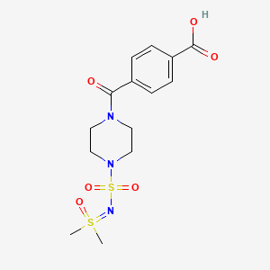 4-[4-[[Dimethyl(oxo)-lambda6-sulfanylidene]amino]sulfonylpiperazine-1-carbonyl]benzoic acid