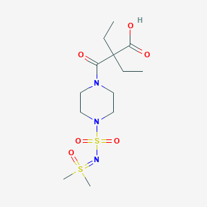 2-[4-[[Dimethyl(oxo)-lambda6-sulfanylidene]amino]sulfonylpiperazine-1-carbonyl]-2-ethylbutanoic acid