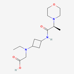 2-[ethyl-[3-[[(2S)-2-morpholin-4-ylpropanoyl]amino]cyclobutyl]amino]acetic acid