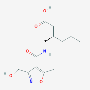 (3S)-3-[[[3-(hydroxymethyl)-5-methyl-1,2-oxazole-4-carbonyl]amino]methyl]-5-methylhexanoic acid