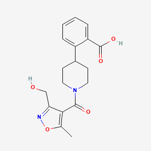 2-[1-[3-(Hydroxymethyl)-5-methyl-1,2-oxazole-4-carbonyl]piperidin-4-yl]benzoic acid