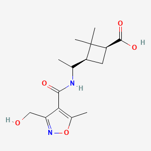 (1S,3R)-3-[1-[[3-(hydroxymethyl)-5-methyl-1,2-oxazole-4-carbonyl]amino]ethyl]-2,2-dimethylcyclobutane-1-carboxylic acid