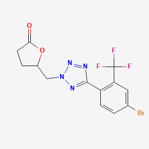 5-[[5-[4-Bromo-2-(trifluoromethyl)phenyl]tetrazol-2-yl]methyl]oxolan-2-one